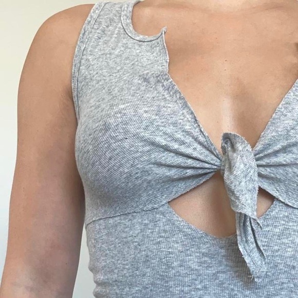 Urban Outfitters Out From Under Gray Tie Front Tank Top - Picture 6 of 6